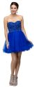 Main image of Strapless Beaded Lace Mesh Short Homecoming Party Dress